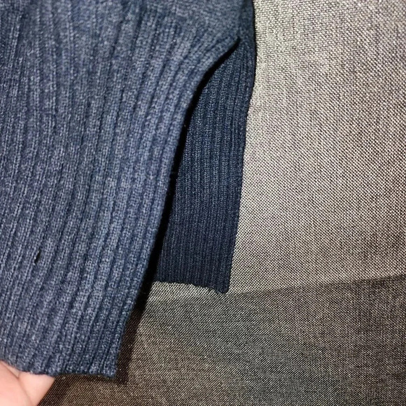 New Sweater Women's Size XXL Denim Blue Oversized Fit Ribbed Long Side Slits - Picture 4 of 5